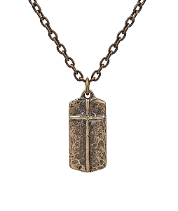 COLAR CRUCIFIXO RUSTICO EM BRONZE