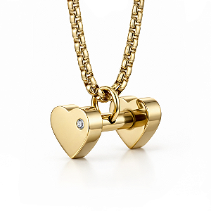 Colar com pingente halter de coração banhado a ouro