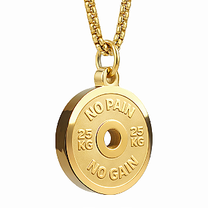 COLAR COM PINGENTE ANILHA NO PAIN NO GAIN BANHADO A OURO