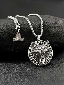 Colar com pingente wolf gold
