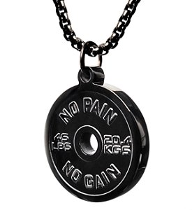 COLAR ANILHA NO PAIN NO GAIN BLACK