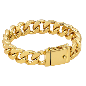 Pulseira grumet elite banhada a ouro