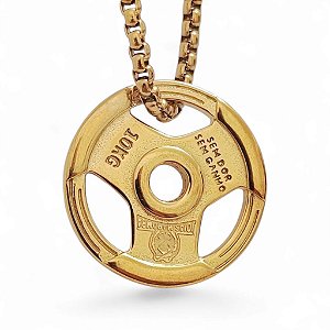 Colar com pingente anilha raiz banhada a ouro