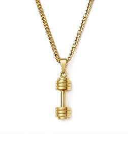 Colar com pingente halter mini banhado a ouro