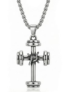 Colar com pingente crucifixo maromba