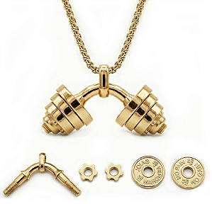 Colar com pingente halter curvo desmontável banhado a ouro