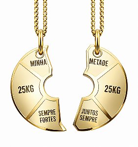 Colar casal com pingente anilha duas partes