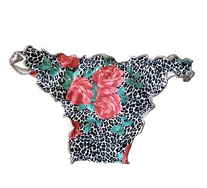 Biquíni calcinha ripple  onça floral