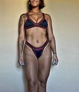 Biquíni em crochê Marsala