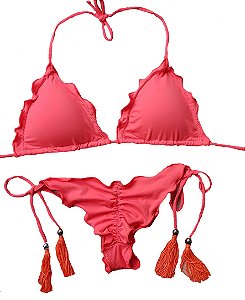 Biquíni Ripple Laranja Fluor