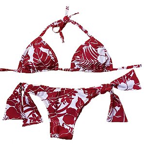 Biquíni Cortininha Calcinha De Amarrar