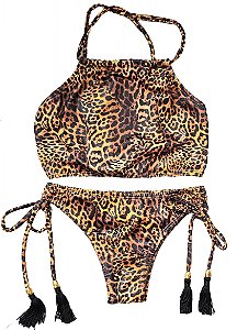 Biquíni Cropped Animal Print Duda