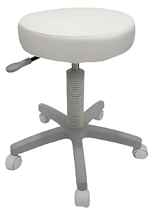 Cadeira Mocho Base Cinza Assento Branco