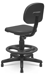 Cadeira Caixa Alta Mocho Alto Base Sapata Pontual Preto