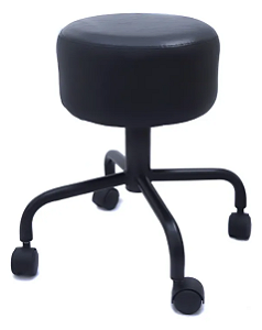 Banqueta Com Rodas Preto Estofado Aço Carbono Resistente! Adicionar aos favoritos