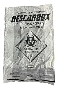 Saco Lixo Descartar Resíduos Hospitalar 50l Resistente 100un Cor Branco