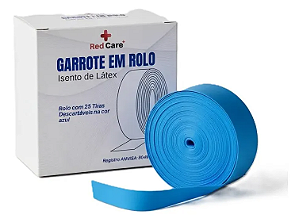 Garrote Descartável 45cm Coleta Sangue Rolo C/25 Un S/ Latex Cor Azul