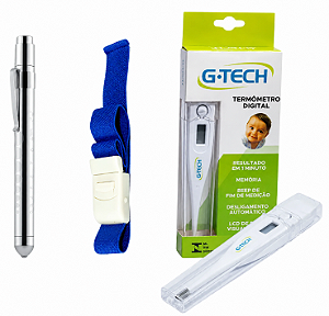 Kit Bolso Enfermagem Lanterna Clínica Termometro E Garrote B