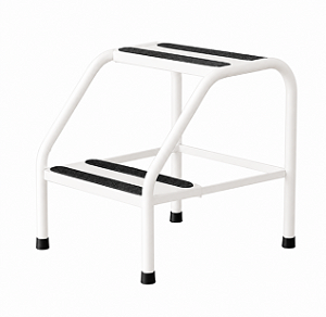 Escada 2 Degraus Para Maca Metalica Antiderrapante Branco