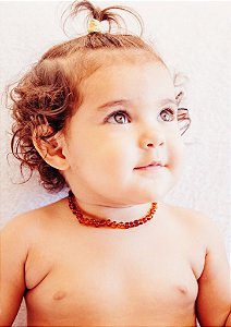 Colar Âmbar Conhaque Polido - alivia colicas, vacinas, sono e dentição do bebe