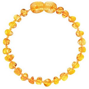 Pulseira de Ambar Mel Polido 16cm