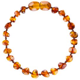 Pulseira de Ambar Conhaque Polido 18cm - calmante, analgésico e anti-inflamatório