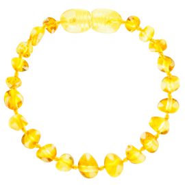 Pulseira de Ambar Limão polido16 cm