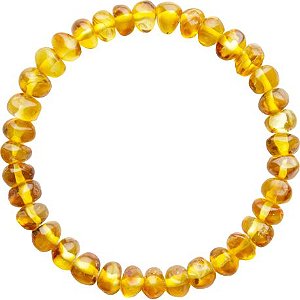 Pulseira de Ambar ADULTO Mel Polido 18cm com elástico
