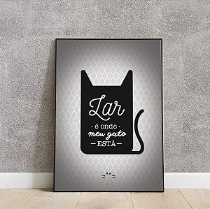 Placa decorativa lar é onde meu gato está