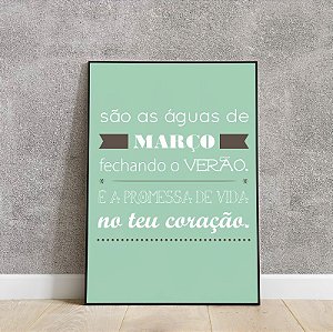 Placa decorativa são as águas de março fechando o verão