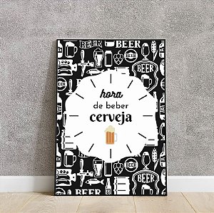Placa decorativa Hora de beber cerveja