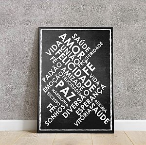 Placa decorativa Chalkboard Palavras