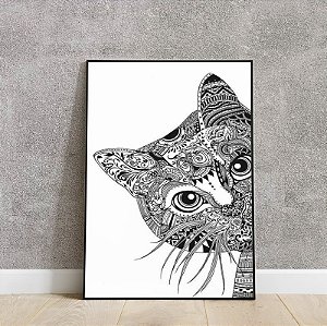Placa decorativa gato