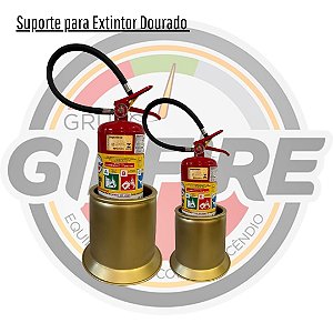 Suportes para extintor de piso modelo dourado  em aluminio