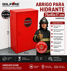 Fabricante de Abrigo Hidrante 75x45x17cm Sobrepor