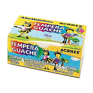 Tinta Tempera Guache 6 Cores 15ml Acrilex