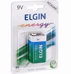 Bateria 9v Volts Alcalina Elgin