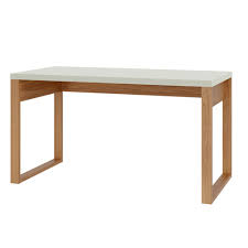 MESA 135X68 SEM GAVETA COM PÉ QUADRO MED. 135X68 NA COR WHITE COM FREIJO -F 20 PRADEL