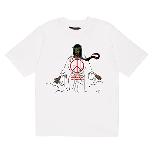 Camiseta Mad Enlatados Jesus Em Busca Da Paz Branca