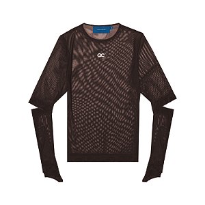 Camiseta Quadro Creations Mesh Skin Top Marrom