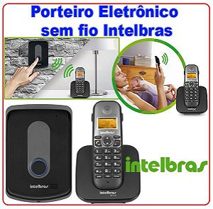 Kit Porteiro Eletrônico e Telefone sem Fio Preto Intelbras