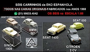 Seis carrinhos da Eko.Raríssimos.Made in Spain