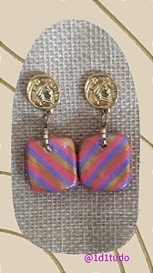 Brinco cerâmica listras