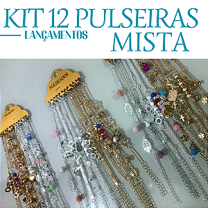 12 pulseiras Ouro e Prata com garantia de 1 ano Antialérgico e envio imediato