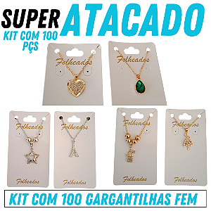 💎 Kit com 100 Gargantilhas com Pingente - Ideal para Revender na Shopee 💎