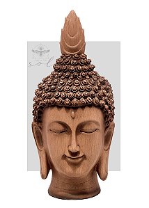Cabeça De Buda Hindu Em Resina - 30 Cm