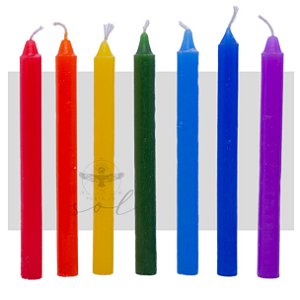 VELA PALITO COLORIDA - (4X7CORES) 28 UNIDADES - VELAS PRATA