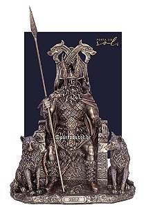 Odin no Trono com Lobos e Corvo - Veronese Design