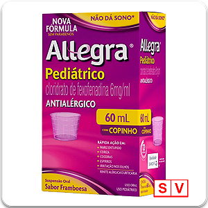 Allegra Pediátrico (Antialérgico) 6mg/ml com Copinho Dosador 60ml Sanofi