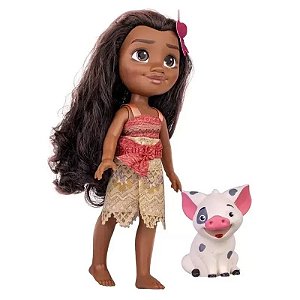 Boneca Colecionável Moana e Puá (35cm)